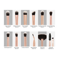 Aoqi Lot de 12 pinceaux de maquillage professionnels Private Label Eye Shader, ensemble de pinceaux de fard à paupières pour sourcils