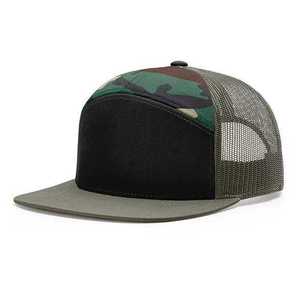 Custom Embroidered Logo <b>Men</b> Blank Gorras Sport <b>Cap</b> 7 Panel <b>Flat</b> Brim Unisex Fashion Hip Hop Snapback Mesh Hat <b>Caps</b> - Product Image 5