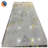 Panneau PVC UV texturé 3D moderne et imperméable pour mur d'accentuation d'hôtel et de salon, et décor de fond TV