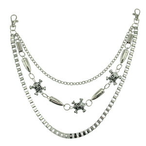 Hot Selling Personalized Simple Men's Pants <b>Chain</b> Hiphop Multi Layer Alloy Skull Head <b>Waist</b> Hanging <b>Chain</b> Wholesale Jewelry - Product Image 1