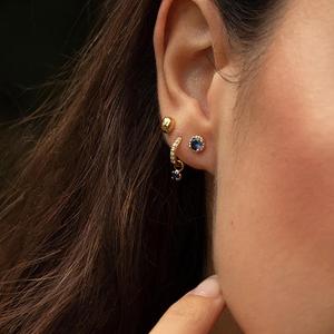 Boucles d'oreilles pendantes en argent sterling S925, luxe léger, tempérament élégant, avec diamants - Product Image 1