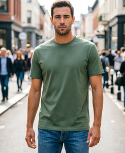 T-shirt homme personnalisé 210 g/m² en coton 100 %, couleur unie, col rond, manches courtes, décontracté - Product Image 6