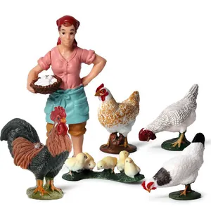 SL Models Toys 54 PCS Chick Farm Animal Model Set Hen Chicken Educational Toys Set for Kid Boys Girls