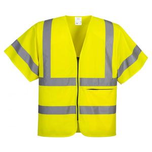 PORTWEST - C372YERM Gilet jaune haute visibilité avec fermeture éclair à demi-manches-EAN 5036108351626 HI-VIS WORKWEAR - Product Image 1