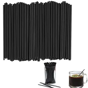 Atops 6mm 8mm 10mm 12mm Black Plastic Straw Plastic Drinking Straws