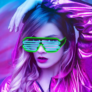 แว่นตาไฟ LED หลากสีกระพริบแต่งสำหรับงานปาร์ตี้ชุด DJ ฮาโลวีน - Product Image 2