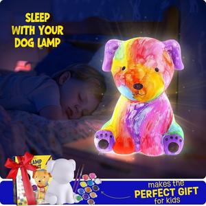 XR Meilleures ventes : Veilleuse chat et chien en blanc brut à peindre soi-même, jouets à presser transfrontaliers avec décor graffiti chat et chien - Product Image 3