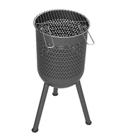 2026 Brasero d'extérieur en acier robuste, élégant et simple, avec panier de cuisson pour barbecue et fumoir à copeaux de bois