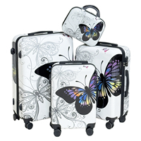 En Gros Ensemble de Valises à Roulettes ABS+PC Personnalisées Imprimé Papillons Bagages de Voyage Unisexe Roues Pivotantes de Luxe Tendance