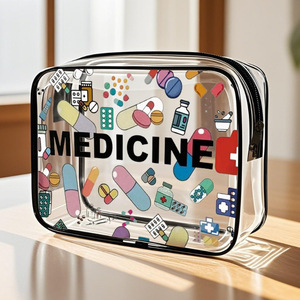 Pochette de rangement cosmétique de taille moyenne en PVC avec fermeture éclair, motif dessin animé, sac de voyage portable - Product Image 2