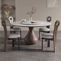 Massivholz Kreis Esstisch Home Retro High-End Moderne einfache Sinter steinplatte Esstisch PJ2450