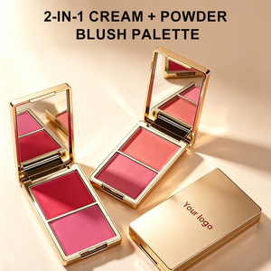 Nuovi Arrivi: Palette Blush 2 in 1 in 10 Tonalità Dorate, Etichetta Privata, Blush in <span class=keywords><strong>Crema</strong></span> e Polvere con Finitura Opaca e Luminosa per <span class=keywords><strong>Pelle</strong></span> <span class=keywords><strong>Sensibile</strong></span> - Product Image 2