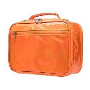 Sac de maquillage en PU laser tendance, sacs cosmétiques carrés colorés portables, grande capacité, sac de rangement pour articles de toilette pour les voyages - Product Image 1