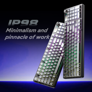 98 <b>Keys</b> Detachable Wired/Wireless Waterproof Mechanical Feel Keyboard RGB with PBT Side-Lit Keycaps & Screen Knob for PC/Mac - Product Image 1