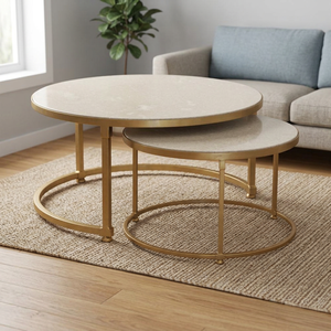Sheeraz International Modern Rustic <b>Nesting</b> Coffee <b>Table</b> Set of 2 Home Restaurant Hotels Metal <b>Tables</b> for Living Room Furniture - Product Image 4