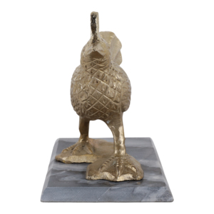 Scultura di uccello in metallo con base in marmo, ornamento decorativo per mensole e tavolini da caffè - Product Image 3