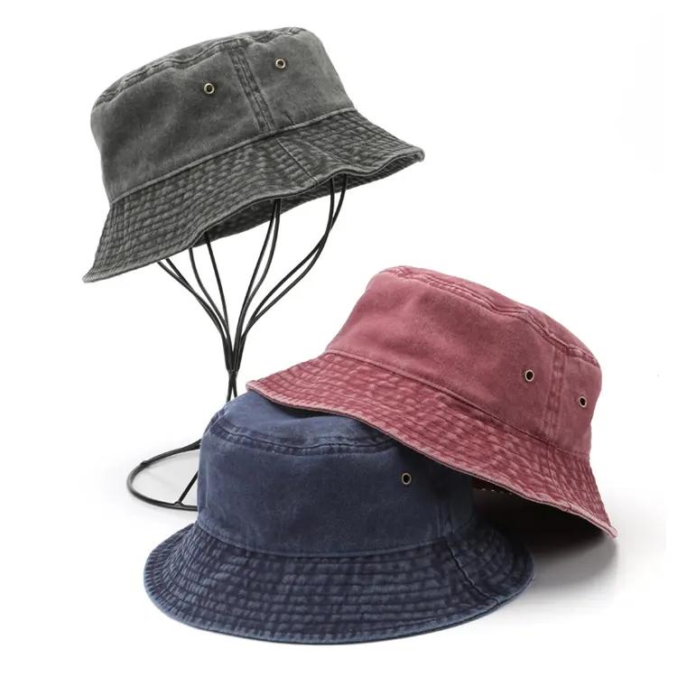 אופנה שטף ינס דלי כובע היפ הופ מוצק רחב ברים חוף ריק קיץ גברים כובע דייג שמש כובע