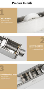 बड़े वजन क्षमता वाले <span class=keywords><strong>2</strong></span> पहियों वाले छोटे ट्रोली के साथ स्लाइडिंग डोर रोलर सिस्टम के लिए 60 किलोग्राम का समय ले सकते हैं। - Product Image 5