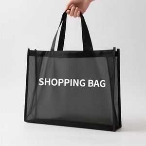 Bolsa de Compras de Lona Transpirable, Transparente, de Gran Capacidad, con Asa de Hombro, para Uso Diario, Playa y Viajes - Product Image 4