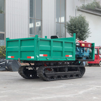 Livraison gratuite 2.5 tonnes petit siège de benne sur chenilles agriculture mini benne sur chenilles moteur diesel levage hydraulique benne sur chenilles