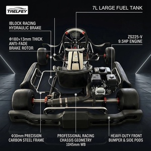 Karting à essence pour adolescents, piste de course, 225cc, 4 temps, 9,5 CV, frein à disque hydraulique haute performance, certifié CE, pour adultes - Product Image 2