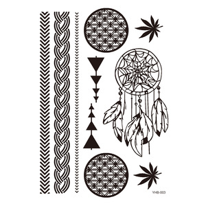 Black Henna Lace Mandala Flower Temporary <b>Tattoo</b> Sticker Waterproof Arm Body Art for Wedding Party - Product Image 5