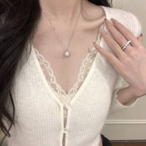 Collier de perles Shijia haut de gamme avec argent pur S925, nouveau design élégant et luxueux de style français, petit design de bulbe - Product Image 5