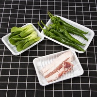 Usine de production, vente à prix réduit, barquettes jetables en plastique PP blanc pour fruits, légumes, volailles, viande, fruits de mer, différentes tailles