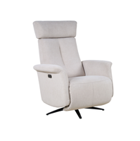 Fauteuil inclinable pivotant en tissu doux électrique avec appui-tête, canapé inclinable pour salon, maison, appartement