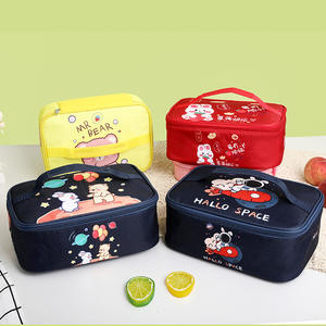 Sac à bento isolé de dessin animé Les étudiants apportent une boîte à lunch Sac fourre-tout Sac à lunch rectangulaire en aluminium - Product Image 3