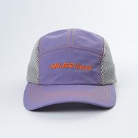 Casquettes de course haute qualité en gros casquette en nylon 5 panneaux avec logo de broderie personnalisé chapeau de pluie chapeau de camp 5 panneaux avec maille