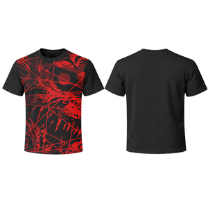 T-shirt graphique pour jeunes en streetwear noir avec impression <span class=keywords><strong>rouge</strong></span> OEM/ODM, qualité supérieure, anti-décoloration, t-shirt <span class=keywords><strong>pur</strong></span> pour homme pour un usage quotidien - Product Image 1