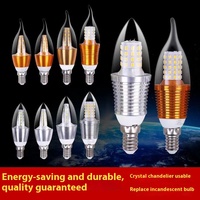 Ampoule LED Super Lumineuse E27/E14 à Changement de Couleur Tricolore, Source de Lumière Économe en Énergie 5W/7W, Ampoule à Pointe de Bougie pour Usage Domestique et Lustres