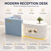 Comptoir de réception de style nordique personnalisé avec éclairage LED, bureau d'accueil moderne, comptoir de caisse pour magasin de détail, hall d'hôtel