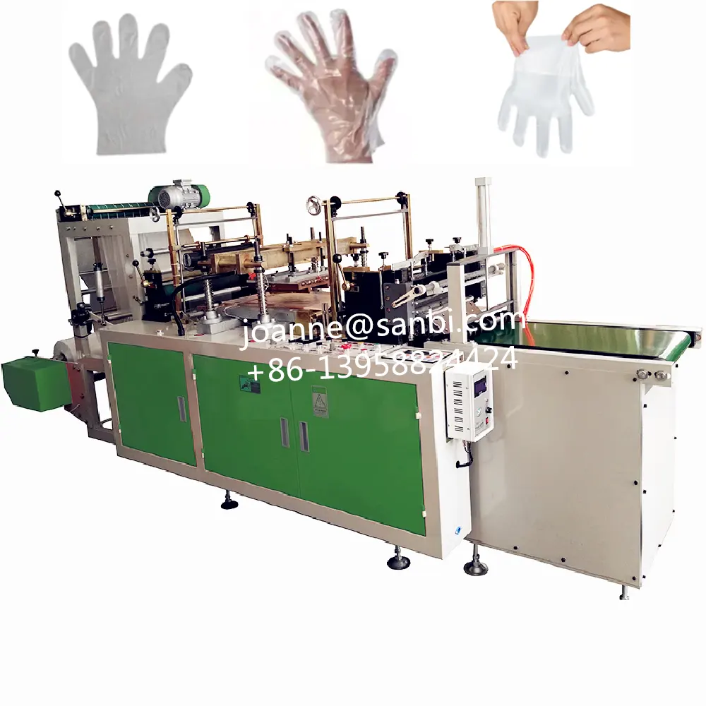 Sıcak satış yüksek hızlı otomatik plastik tek kullanımlık PE CPE TPE el eldiven yapma makinesi