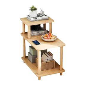 <b>Sofa</b> <b>Side</b> <b>Table</b> With Storage Shelf Living Room Bedroom Small Coffee <b>Table</b> Plastic Top Wooden Legs Corner Stand - Product Image 5