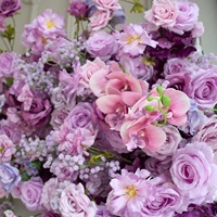 Décoration d'arche de mariage NINI romantique faite à la main, fleurs en soie personnalisées, couleur personnalisée, toile de fond violette haut de gamme, décoration de mariage