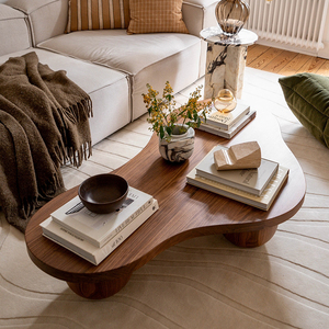 Tavolino <span class=keywords><strong>da</strong></span> Caffè <span class=keywords><strong>in</strong></span> <span class=keywords><strong>Legno</strong></span> <span class=keywords><strong>Massello</strong></span> Stile Minimalista Moderno per Soggiorno e Appartamento - Product Image 3