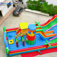Grand toboggan gonflable en PVC pour l'extérieur, château gonflable pour enfants, aire de jeux gonflable pour la ville amusante