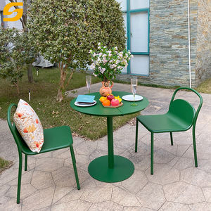 Muebles de exterior para patio, modelo de aluminio, mesa y silla, jardín exterior, patio, restaurante, juego de mesa y sillas de comedor de Metal - Product Image 1