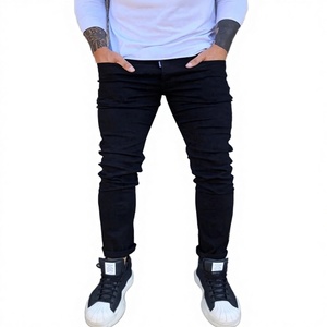 2026 Wholesale High Quality Elastic Formal Slim Zipper Hip Hop Solid Color European American Style Black Men's Straight Summer - Product Image 1