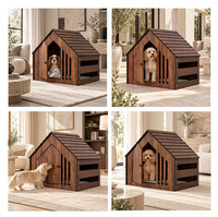 Nichoir rectangulaire en bois écologique et confortable pour chiens et chats, idéal pour l'intérieur, avec porte sécurisée, pour petits animaux, pour le salon