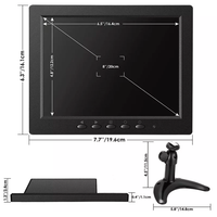 8 inç masaüstü monitör 4:3 ekran 1024*768 bilgisayar CCTV LCD ekran VGA USB bağlantı noktası ile PC mikroskop ev güvenliği için
