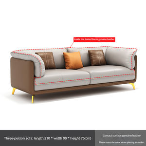 OEM ODM Recepción oficina de negocios sofás <span class=keywords><strong>1</strong></span> 2 <span class=keywords><strong>3</strong></span> asiento de cuero sala de estar Oficina sillón reclinable conjunto - Product Image 2