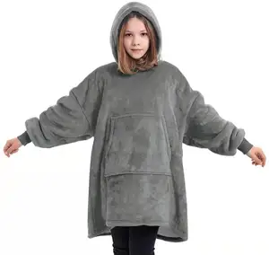 어린이 후드 담요 어린이 겨울 따뜻한 착용 가까운 큰 크기 두꺼운 까마귀 소년 소녀 무료 크기 어린이 홈 착용