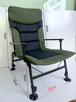 Chaise de camping et de pêche pliable avec coussin rembourré, pieds télescopiques et inclinaison multi-positions