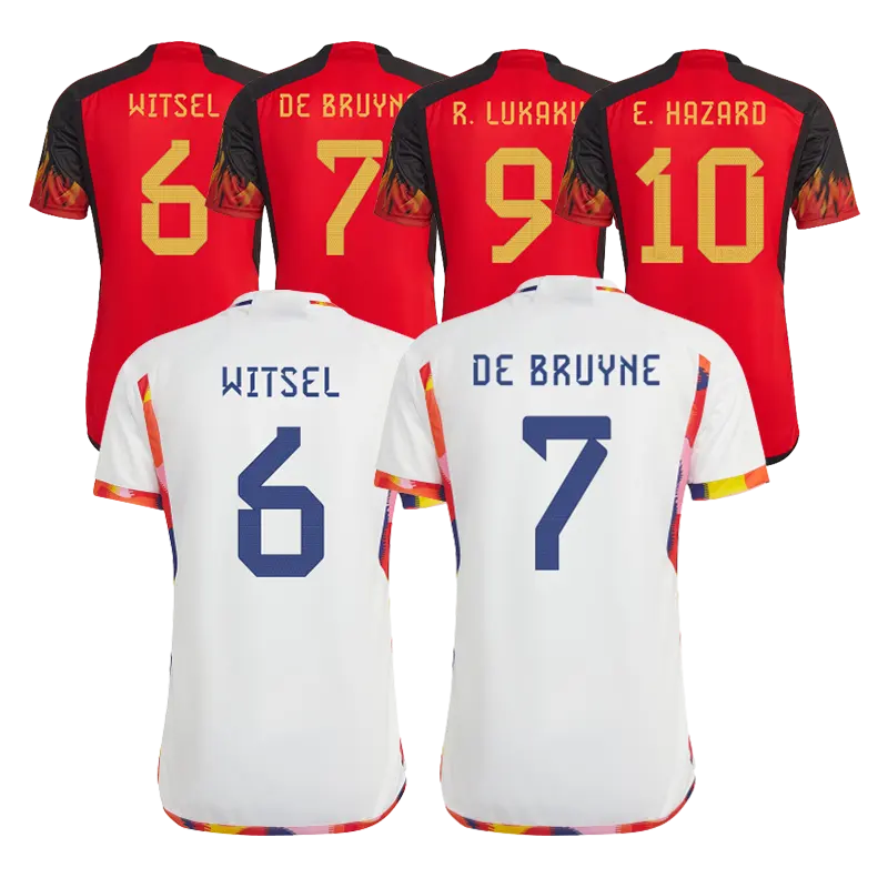Camiseta De fútbol nacional De Bélgica para hombres, uniforme De Lukaku 10 E Hazard Home Away, Witsel 6, 7 De brayne, 2022, 9 R