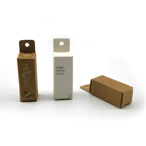 100% Vegan Zero Waste 30m Cornstarch Dental Floss in Reusable Glass Bottle Plain Kraft Box