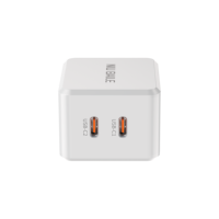 NIUBAILE Chargeur portable double USB-C pliable en matériau GaN 45W avec câble de 0,9 m PD3.0 QC2.0 ignifuge et écologique pour tous les mobiles