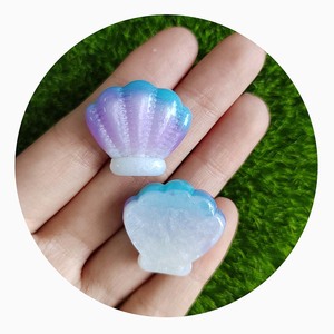 Cabujones de conchas y perlas de mar pastel, conchas marinas de resina, cabujones de resina de almeja con temática de sirena - Product Image 6